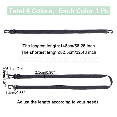 WADORN 4Pcs 4 Colors Nylon Adjustable Tactical Bag Handles(FIND-WR0007-74)-2