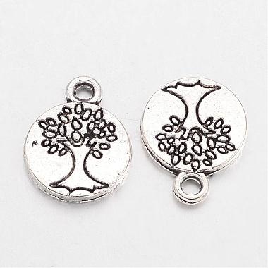 Tibetan Style Alloy Flat Round with Tree Charms(TIBEP-Q043-313-RS)-2