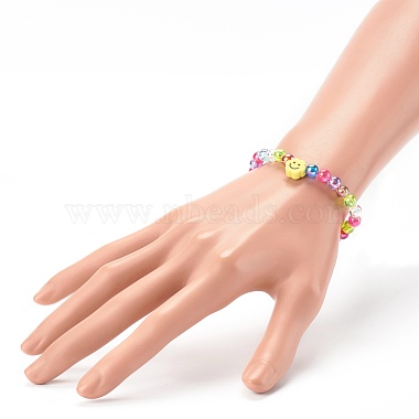 Bracelets pour enfants extensibles en acrylique transparent(BJEW-JB06316)-4