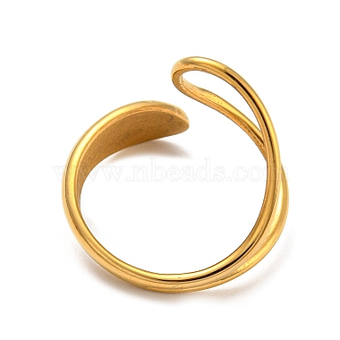 Ion Plating(IP) 304 Stainless Steel Cuff Rings for Women(RJEW-E078-08G)-3
