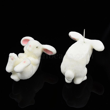 Boucles d'oreilles lapin en résine avec 925 épingle en argent sterling(EJEW-N051-02)-4