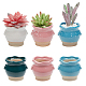 6Pcs 6 Colors Mini Ceramic Succulent Planter Pots(BOTT-NB0001-03)-1