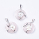 Pendentifs de quartz rose naturel(G-F546-A10)-1