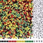 4 Colors Glass & 200Pcs Acrylic Beads Findings Kits, Mixed Color, 4~7x4mm, Hole: 1.2~1.8mm(DIY-SC0033-85)