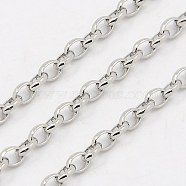 304 Stainless Steel Rolo Chains, Belcher Chains, Soldered, Stainless Steel Color, 4.5x3.5x0.8x1.2mm(CHS-K002-01C)