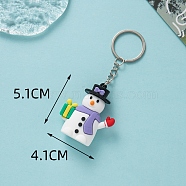 PVC Plastic Keychain, Christmas Theme, Snowman, Pendant: 5.1x4.1cm(PW-WG3A7B9-07)