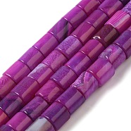 Natural Quartz Beads Strands, Dyed, Column, Purple, 7x6mm, Hole: 1.2mm, about 63pcs/strand, 15.35''(39cm)(G-Q169-A01-01A)