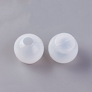 Silicone Molds, Resin Casting Molds, For UV Resin, Epoxy Resin Jewelry Making, Round, Sphere Mold, White, 29x27mm, Hole: 10mm(DIY-WH0141-01C)