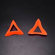 Plastic Display Stand, Triangle, Orange Red, 6.5x7.6x1.8cm, Inner Diameter: 2.9x3.4cm(ODIS-WH0011-57C)