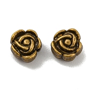 Tibetan Style Alloy Beads, Lead Free & Cadmium Free, Flower, Antique Bronze, 6.5x7x4mm, Hole: 1.2mm, about 1666pcs/1000g(PALLOY-F307-03AB)