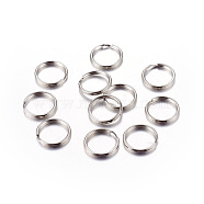 Platinum Plated Iron Split Key Rings, Keychain Clasp Findings, 15x2mm, Inner Diameter: 12mm(X-IFIN-C057-15mm)