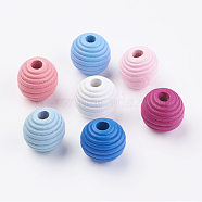 Natural Wood Beehive European Beads, Dyed, Round, Mixed Color, 19~20x19mm, Hole: 5mm, about 200pcs/500g(WOOD-Q030-54)