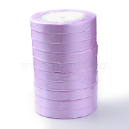 Single Face Satin Ribbon, Polyester Ribbon, Breast Cancer Pink Awareness Ribbon Making Materials, Valentines Day Gifts, Boxes Packages, Medium Orchid, 3/8 inch(10mm), about 25yards/roll(22.86m/roll), 10rolls/group, 250yards/group(228.6m/group)(RC10mmY-0113)