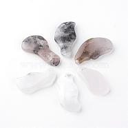 Natural Agate Pendants, Mixed Shapes, 40~65x23~44x4~10mm, Hole: 2mm(G-R410-18)