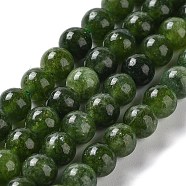 Dyed Natural Malaysia Jade Beads Strands, Round, Green, 6mm, Hole: 1mm, about 31pcs/strand, 7.48 inch(19cm)(G-G021-02A-13)