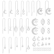 DIY Earring Making Kit, Including 304 Stainless Steel Ear Threads & Pendants & Jump Rings, Stainless Steel Color, Pendants: 32Pcs/box(STAS-DC0002-61)