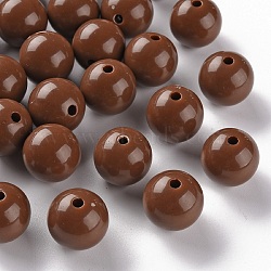 Opaque Acrylic Beads, Round, Camel, 16x15mm, Hole: 2.8mm, about 220pcs/500g(MACR-S370-C16mm-A17)