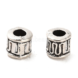 Tibetan Style Alloy Beads, Large Hole Beads, Cadmium Free & Lead Free, Column, Antique Silver, 5.5x5mm, Hole: 2.7mm, about 2127pcs/1000g(FIND-C043-021AS)