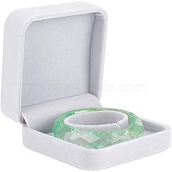 Square Velvet Bracelet Box. Bracelet Gift Storage Case, Light Grey, 9x9x3.9cm, Inner Diameter: 5cm(CON-WH0088-33A)