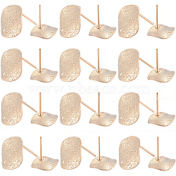 40Pcs Brass Stud Earrings Findings, Golden, 12x12mm, Hole: 1.2mm, 40pcs/set(KK-SC0006-87G)