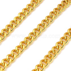 Titanium Steel Curb Chains, Unwelded, with Spool, Golden, 8x6x3mm, 5m/roll(CHS-G040-02G)