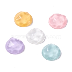 Resin Decoden Cabochons, Water Ripple Decoden Cabochons, Faceted, Imitation Jelly, Half Round, Mixed Color, 19x8mm(CRES-O005-01)