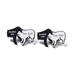 Dog with Word Another One The Dust Enamel Pin, Electrophoresis Black Zinc Alloy Brooch for Backpack Clothes, White, 30.5x21x10mm(JEWB-R018-02)