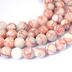 Natural Red Netstone Round Bead Strands, 6~6.5mm, Hole: 1mm, about 63pcs/strand, 15.5 inch(G-E334-6mm-06)