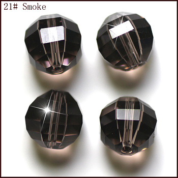 Imitation Austrian Crystal Beads, Grade AAA, Faceted, Round, Gray, 10mm, Hole: 0.9~1mm