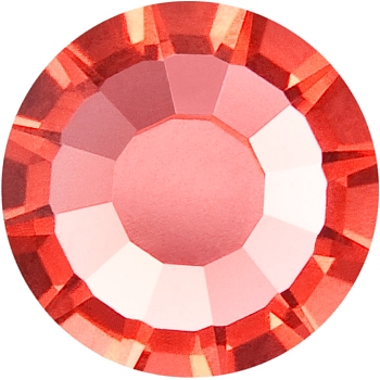 Preciosa&reg Crystal Hotfix Flatback Stones, Czech Crystal, Round(438 11 612 Chaton Rose VIVA 12 &reg), 90350 Padparadscha, SS12(3.3~3.5mm)