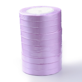 Single Face Satin Ribbon, Polyester Ribbon, Breast Cancer Pink Awareness Ribbon Making Materials, Valentines Day Gifts, Boxes Packages, Medium Orchid, 3/8 inch(10mm), about 25yards/roll(22.86m/roll), 10rolls/group, 250yards/group(228.6m/group)