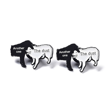 Dog with Word Another One The Dust Enamel Pin, Electrophoresis Black Zinc Alloy Brooch for Backpack Clothes, White, 30.5x21x10mm