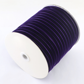 1/4 inch Single Face Velvet Ribbon, Indigo, 1/4 inch(6.5mm), about 200yards/roll(182.88m/roll)