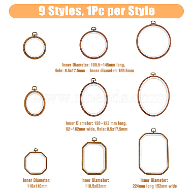 9Pcs 9 Style Plastic Cross Stitch Embroidery Hoops(FIND-DC0004-90)-2