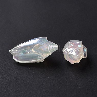 UV Plating Rainbow Iridescent Acrylic Beads(OACR-E007-04F)-4