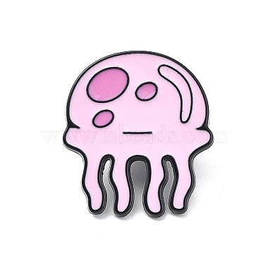Pink Jellyfish Alloy+Enamel Lapel Pins