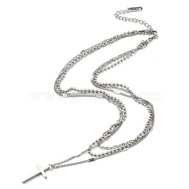 304 colliers à triple couche en corde(BJEW-K257-02P)-2