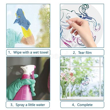 8Pcs 4 Styles Self Adhesive Waterproof PVC Sticker(DIY-WH0311-037)-5