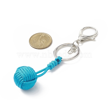 Polyester & Spandex Braided Ball Pendant Keychain(KEYC-JKC00441)-3