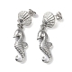 Boucles d'oreilles pendantes en acier inoxydable avec texture anti-ternissement en forme d'hippocampe 304(EJEW-L283-024P)-1