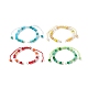 Gradient Color Faceted Glass Beaded Braided Bracelets(AJEW-JB01148)-1