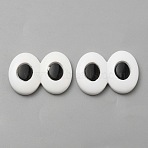 Plastic Doll Craft Eyes Cabochons, for Stuffed Toys Accessories, White, 16x23.5x3.5mm(KY-WH0048-50A)