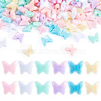 100Pcs UV Plating Opaque Acrylic Beads, Iridescent, Butterfly, Mixed Color, 10x12x5.5mm, Hole: 1.8mm(OACR-TADJ0001-11)