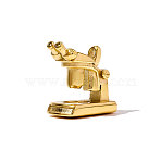 304 Stainless Steel Pendants, Microscope Charms, Mirror Polished Finish, Ion Plating(IP), Real 18K Gold Plated, 22x20mm(STAS-OY008-41G)