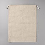 Linen Pouches, Drawstring Bag, Rectangle, Wheat, 38.8x29.4x0.6cm(ABAG-WH0044-42C)
