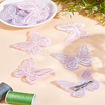12Pcs 2 Colors Lace Hair Barrettes, with Platinum Iron Alligator Hair Clip, Butterfly, Mixed Color, 50x60x8mm(PHAR-LP0001-01)