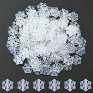 Transparent Acrylic Beads, Glitter Powder, Snowflake, Clear, 12x11.5x2.5mm, Hole: 1.5mm(OACR-YW0001-68)