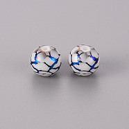 Electroplate Glass Beads, Round, Blue Plated, 10mm, Hole: 1.2mm(EGLA-Q123-007D)
