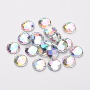 Imitation Taiwan Acrylic Rhinestone Flat Back Cabochons, Faceted, Half Round/Dome, Mixed Color, 10x3.5mm, 1000pcs/bag(GACR-D002-10mm-17)