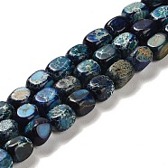 Natural Dolomite Beads Strands, Dyed, Cuboid, Prussian Blue, 7~7.5x5~5.5x5~5.5mm, Hole: 1.2mm, about 55pcs/strand, 15.67~15.94 inch(39.8~40.5cm)(G-F765-L05-01)